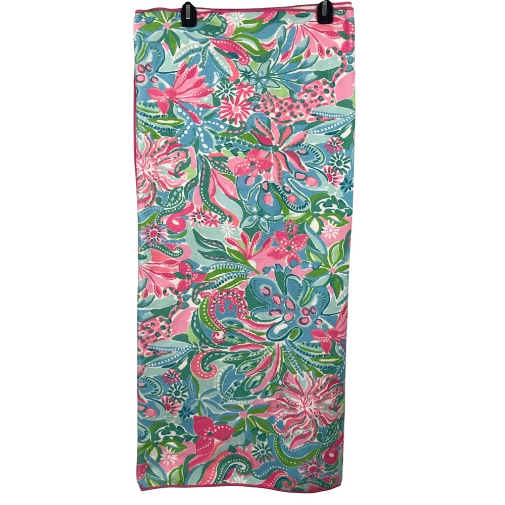 Lilly Pulitzer Bright Colorful Tropical Beach Towel Pink Blue Green Vacation